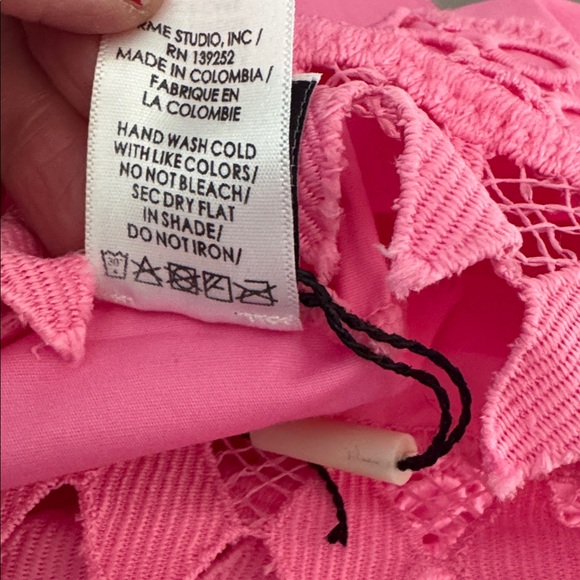 Peixoto Pink Lace Trim Casual Dress - Picture 6 of 7